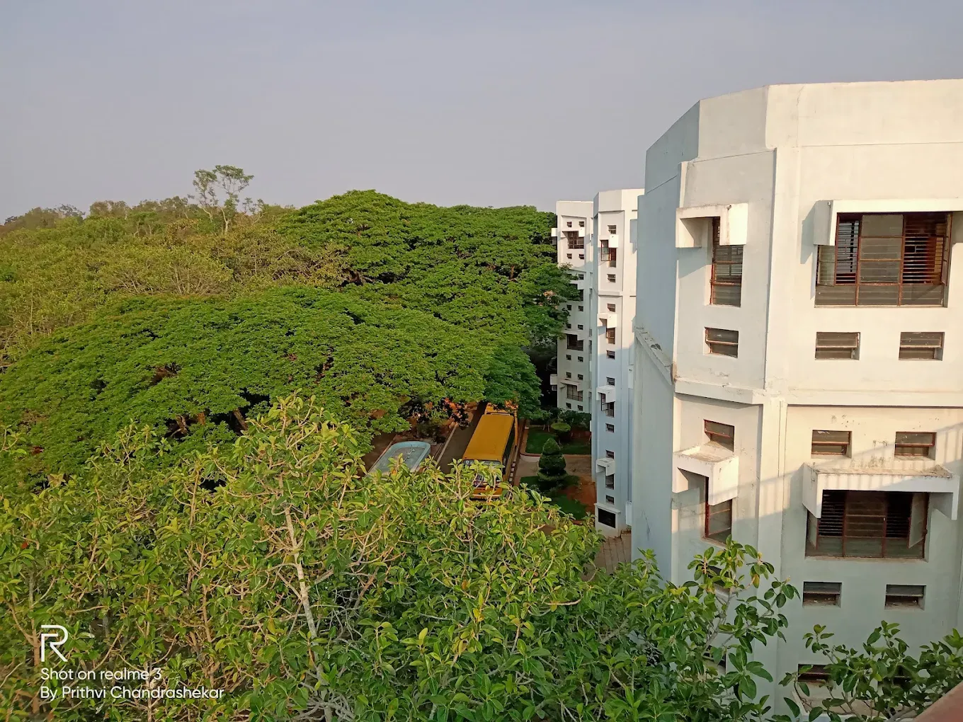 View from Annapoorneshwari Boys PG toward NIE South Campus, Vidyaranyapuram